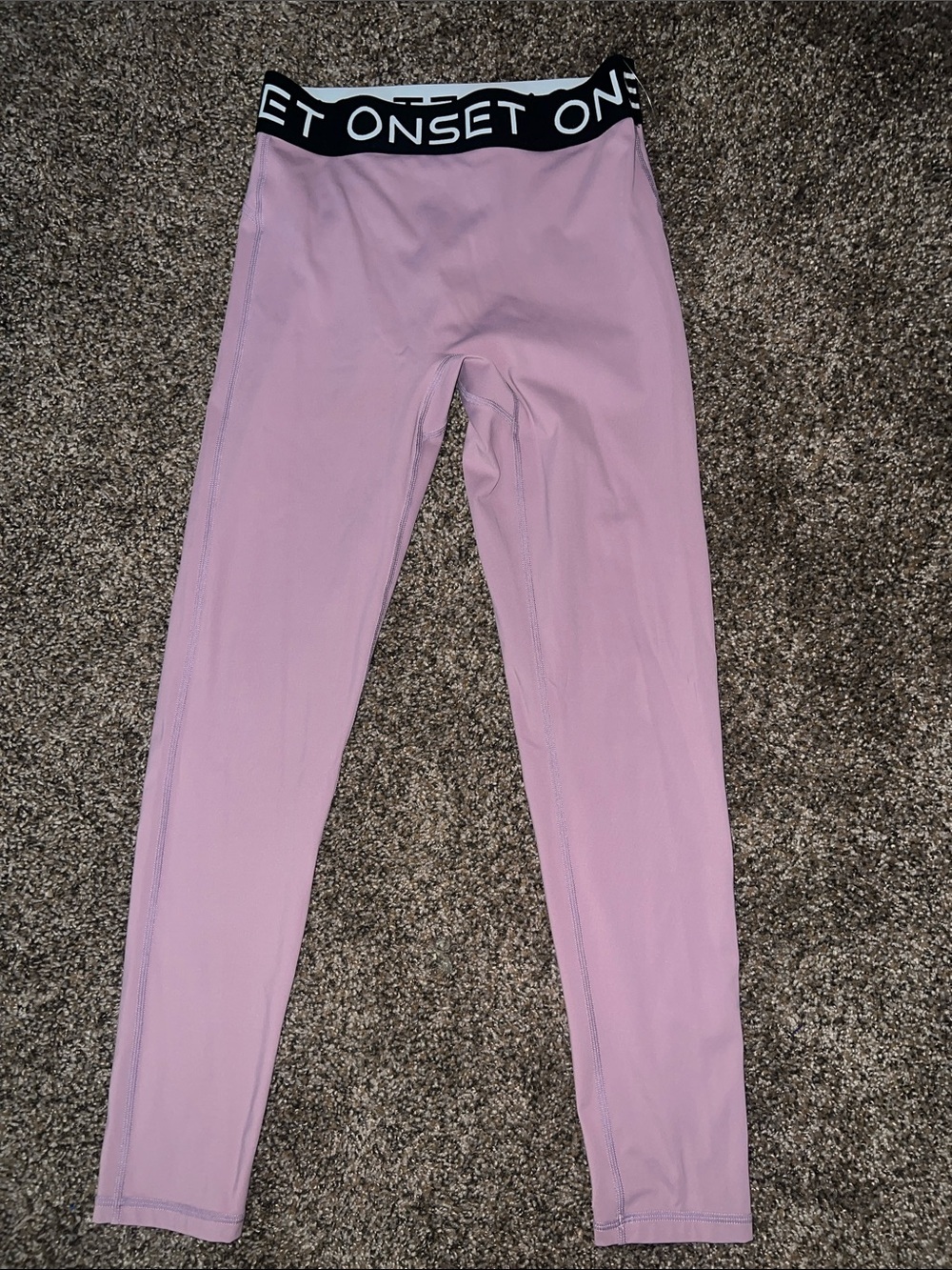 Onset-Dusty Pink Performance Leggings with Branded Waistband